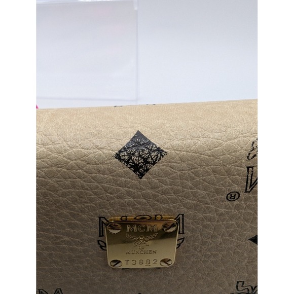 MCM Wallet Visetos Coated Canvas Continental Flap Beige Pink Long COA - Picture 9 of 17